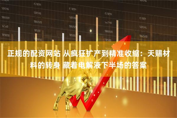 正规的配资网站 从疯狂扩产到精准收缩：天赐材料的转身 藏着电解液下半场的答案