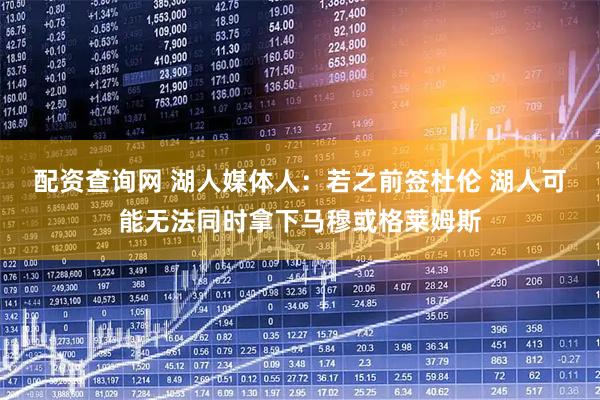 配资查询网 湖人媒体人：若之前签杜伦 湖人可能无法同时拿下马穆或格莱姆斯